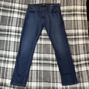 Paige Jeans Men's 34x32 Federal Slim Straight Leg Dark Wash Stretch Blue USA